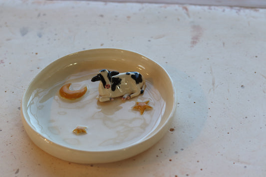 Handmade Star and Moon Ceramic Dish